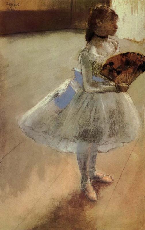 Edgar Degas The actress holding fan